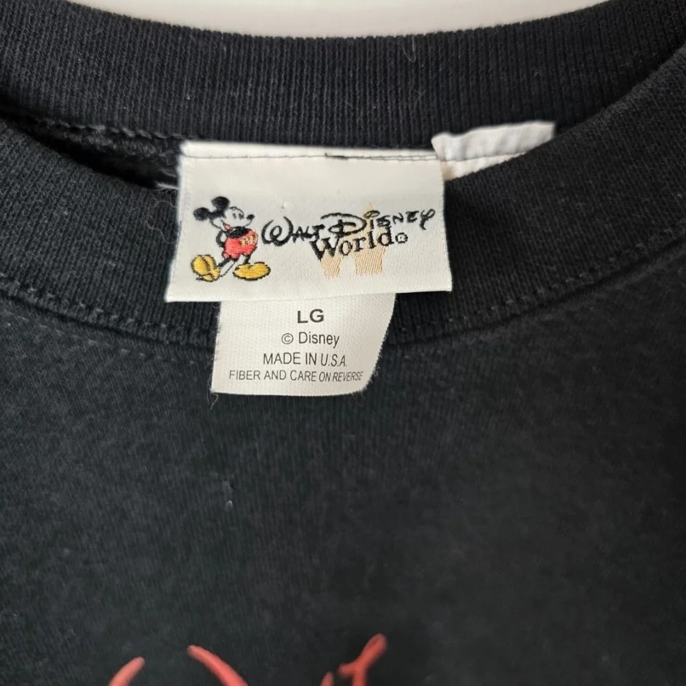 Vintage 90's Walt Disney World Graphic Sweatshirt Large Black Soft Crewneck USA - Picture 2 of 4